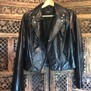 Black leather jacket